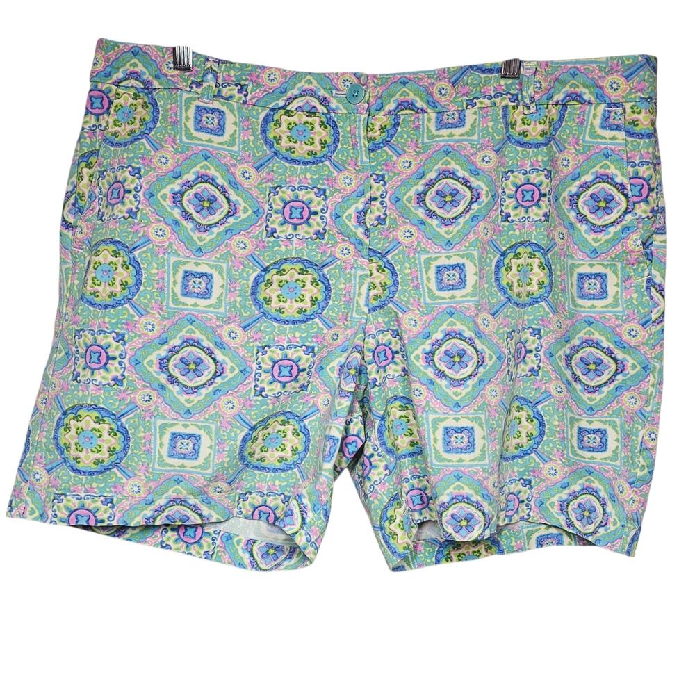 Talbots The Weekend Short Kaleidoscope Medallion Print 7" Inseam Women's 16